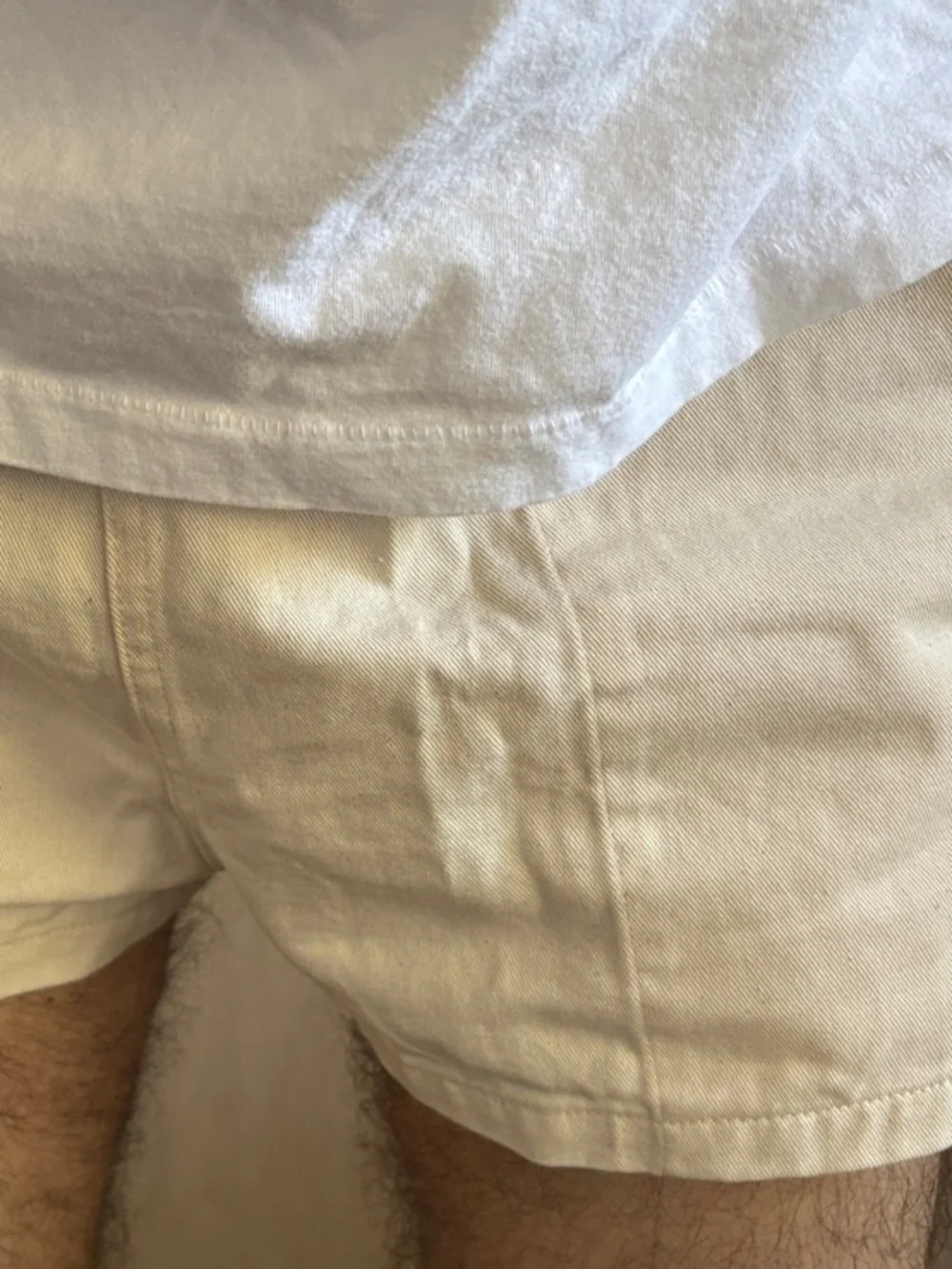 Men's Cream Cotton Casual Shorts by RICK MAJORS. Medium. Made in the USA